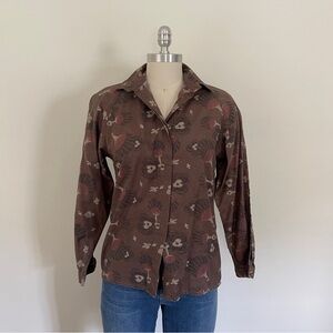 Vintage Diane Von Furstenburg Brown Pattern Buttondown